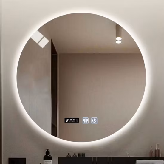 Modern Decorative Cosmetic Bathroom Vanity Mirrors Black Aluminum Framed Wall Hanging Mirror Furniture Espejo LED Mirror
